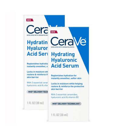 CeraVe Hyaluronic Acid Face Serum | 1 Oz Each | Hydrating Serum for Face With Vitamin B5 | for Normal To Dry Skin | Paraben & Fragrance Free 2 Pack - Buy Online on GoSupps.com