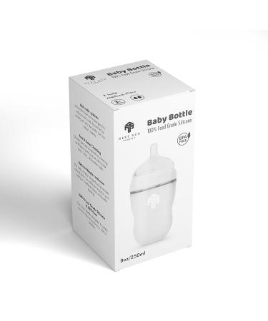 Next Gen Parent Premium Anti-Colic Silicone Baby Bottle - 250 mL/8oz | Easy to Clean | 100% Food Grade (NGPB01) - Buy Online on GoSupps.com