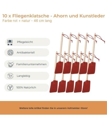 Shop 10x Hofmeister Fly Collapsibles - Maple & Leather Mosquito Bats | Durable Shape-Stable 46cm Red/Nature - Perfect for Insect Control - Buy Online on GoSupps.com