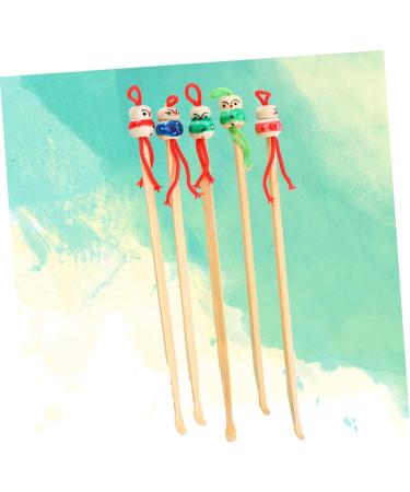 Homoyoyo 12pcs Hanging Ear Cleaners Adorable Wooden Ear Wax Removers for Random Colors Lightweight and Creative Design for Family Use - Buy Online on GoSupps.com