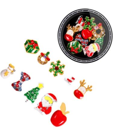 Lurrose 3D Christmas Metal Nail Studs Gems Xmas Nail Crystal Jewels Winter Holiday Nail Stickers Manicure Tips Wraps for Woman Girl Christmas Nails Art Decoration Supplies Style 3 3 Sets - Buy Online on GoSupps.com
