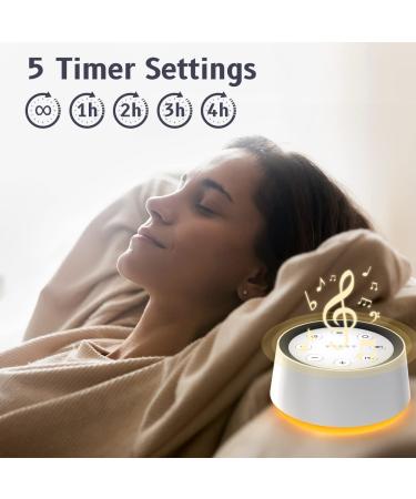 Sound Machine White Noise with 30 Soothing Sounds, 12 Colors, 5 Timers, Memory Function - for Baby Kids Adults - 32 Volume Levels, 10 Brightness Settings (White) - Buy Online on GoSupps.com