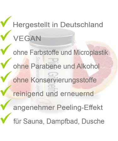 Frankonia Bath & Spa Sauna Salz Peeling - Pink Grapefruit 400g | Vegan Body Scrub with Jojoba Oil & Vitamin E | Paraben-Free Sea Salt Exfoliator for All Skin Types - Buy Online on GoSupps.com