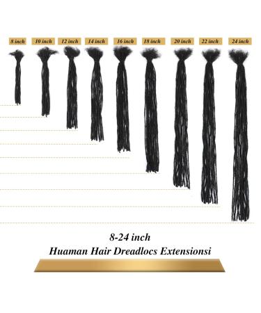 8 Inch 30 Strands 0.2cm Loc Extensions | Handmade Natural Black Human Hair Dreadlocks for Black Women/Men | Dye & Bleach Safe - Buy Online on GoSupps.com