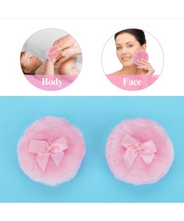 Large Fluffy Powder Puff - Soft & Reusable Body Powder Applicator for Face & Body - Pink Ultra Soft Washable - Buy Online on GoSupps.com