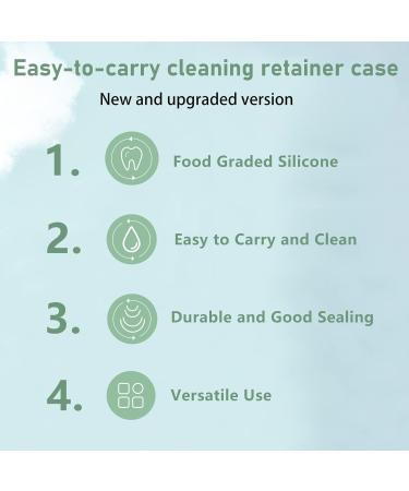 2023 Upgraded Retainer Case | Denture & Aligner Cleaner | Food Grade Silicone | Vent Holes | Portable Orthodontic Mouth Guard Case (Green) - Buy Online on GoSupps.com