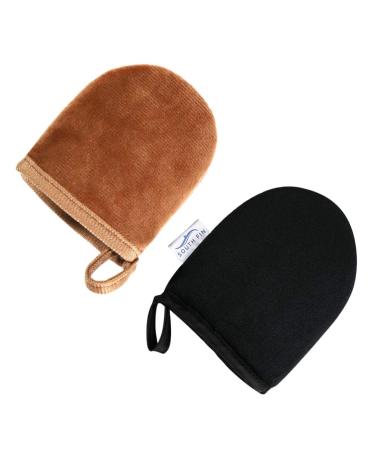 2 x Self-Tanning Gloves for Face & Body - Padded Microfiber Sunless Bronzing Mitts - Buy Online on GoSupps.com