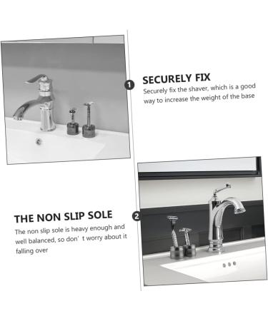 Buy Minkissy 2 Pcs Razor Holder Electric Shaver for Men - Stainless Steel & Aluminum Alloy Brush | International Shipping Available - Buy Online on GoSupps.com