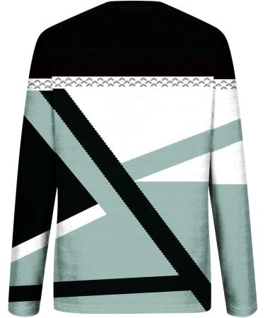 GJPRXCx Women's Long Sleeve Shirts Crew Neck T-Shirts Geometric Tunic Tops Loose Floral Print Tee Dressy Comfy Blouses Large 01_mint Green - Buy Online on GoSupps.com