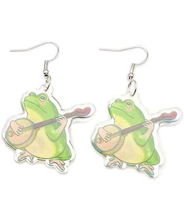 Shop Feylie Cute Frog Acrylic Earrings | Mushroom Drop & Dangle Earrings for Girls | International Shipping - Buy Online on GoSupps.com