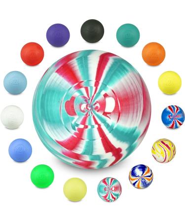 Captain Lax Massageball Original- Lacrossball hard rubber with the dimensions 6 x 6 cm suitable for trigger point & fascia massage/crossfit red-White-green unit size