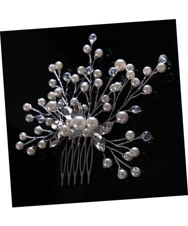 FRCOLOR Hair Comb bridal accessories rhinestone jewelry pearl headpiece bridal headpiece headdress accessories white comb bride European and American Hair Jewelry - Buy Online on GoSupps.com