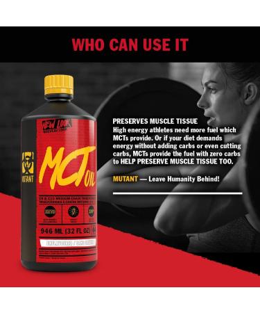 Mutant MCT Oil Perfect for Keto or Low-Carb Diets with No Trans-Fat Specially Extracted from Coconut Oil to Provide 6x More MCTs than Plain Coconut Oil 946 ml - Buy Online on GoSupps.com
