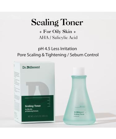 Dr.Different Scaling Toner for Oily Skin - AHA Exfoliating Astringent 200ml | PH Balancing & Pore Tightening Skin Care - International Shipping Available - Buy Online on GoSupps.com