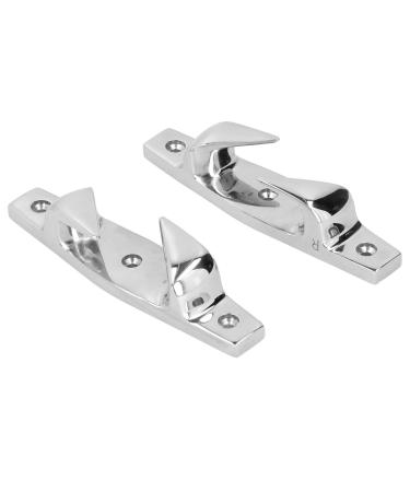 Mooring Cleat, 2pcs 6in Anchoring Mooring Cleats Left and Right Hollow FairStainless Steel Marine Boat Ac for Fair Boat Mooring Cleat Mooring Cleat Boat Bow Chocks Boat Fair Anchoring Parts Dock