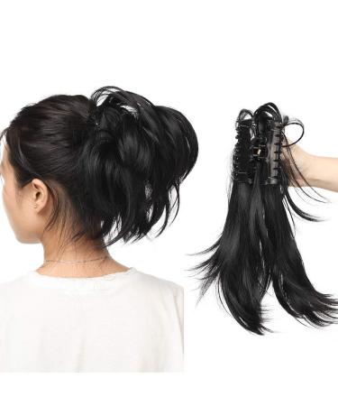 SEGO Ponytail Extension Hairpiece - Realistic Braid Hair Extension with Butterfly Clip - Black 95g (30cm) for Glamorous Hairstyles - Buy Online on GoSupps.com