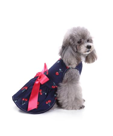 Petcute dog dress pet little dog clothing dog summer dress pet dog dress beautiful flower pet clothing Elegant Bowknot puppy skirt dog princess clothing tutu wedding lace m cherry