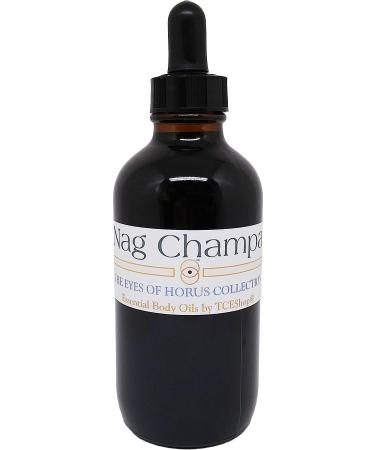 Nag Champa Scented Body Oil Fragrance Glass Dropper Top - Brown - 4 oz. - ID#24081 4 Fl Oz (Pack of 1)