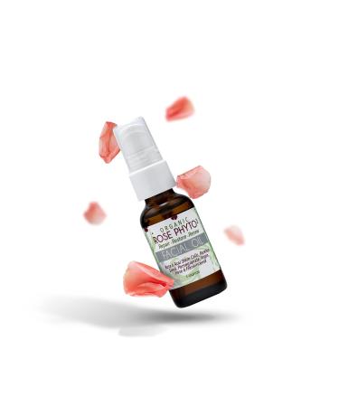 Organic Rose Phyto Facial Oil - Rosehip and Argan Oil Infused with Rose Extract and Frankincense Essential Oil - Ideal for Gua Sha Massage Anti-Aging Face Oil (1oz)
