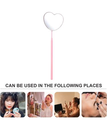 Minkissy Love Heart Lash Mirror for Eyelash Extensions | Stainless Steel Handheld Mirror for Women | Pink Lash Technician Supplies - Buy Online on GoSupps.com
