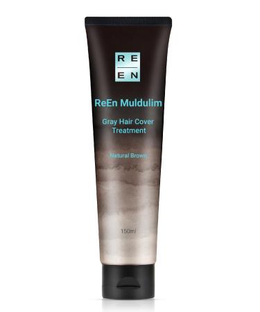 REEN LG Natural Brown Gray Hair Color Treatment - Gradual Effect for Lighter Shades Grey Reducing Hair Repairing No Mix.