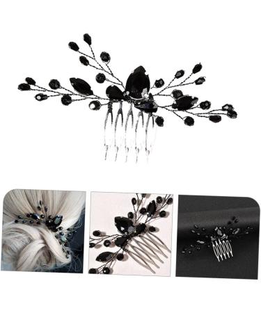 HAPINARY Black Crystal Hair Accessories Bridesmaid Hair Clip Black Barrettes Bride Headpiece Bridal Hair Clip Decorative Hair Clips Bridal Hair Brooch Alloy Miss Wedding Hair Comb - Buy Online on GoSupps.com