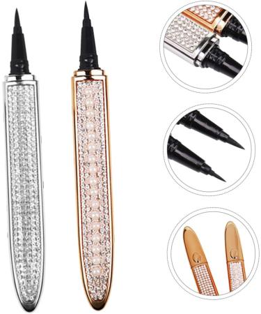 FOYTOKI 2Pcs rose gold plated Self-adhesive Eyeliners Waterproof Liquid Eyeliner 1 count (Pack of 1) Assorted Color - Buy Online on GoSupps.com