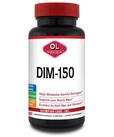 Olympian Labs DIM Supplement 150mg - DIM Diindolylmethane 60 Capsule Supply of DIM for Estrogen Balance, Hormone Menopause Relief, Acne Treatment, PCOS, Bodybuilding 150 MG, 60 Caps