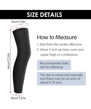 Tiesome 2 Pair Children's Long Compression Leg Sleeves - UV Protection Slipproof Support for Football & Basketball - Comfortable Athletic Gear in Black - Buy Online on GoSupps.com