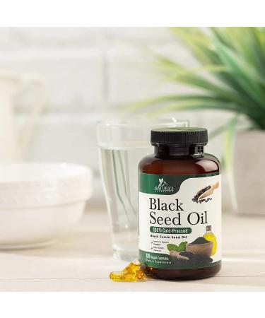 Black Seed Oil Capsules 1000mg - Premium Cold Pressed Nigella Sativa for Immune & Digestive Support - Vegan & Non-GMO - 120 Capsules - Buy Online on GoSupps.com