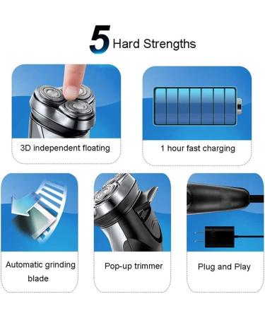 Buy Waterproof Electric Shavers for Men | Cordless USB Rechargeable Rotary Razors - Silver & Brown - Buy Online on GoSupps.com