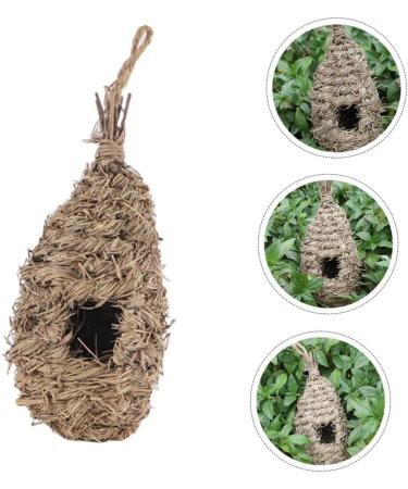 Buy Besportble Oval Bird Nest - Hanging Bird Cage for Outdoor Use Straw Braided Pet Bed for Birds - Buy Online on GoSupps.com