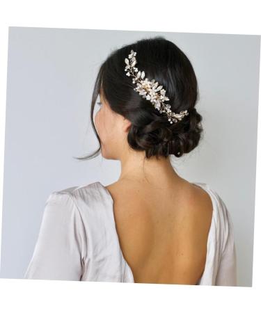 DOITOOL Hair Comb for Bride Wedding Hair Barrette Flower Pearl Comb Bridesmaid Hair Clips Bridal Hair Clips Rhinestone Hair Comb Bridal Hair Comb Clip Wedding Hair Comb Accessories Dress - Buy Online on GoSupps.com