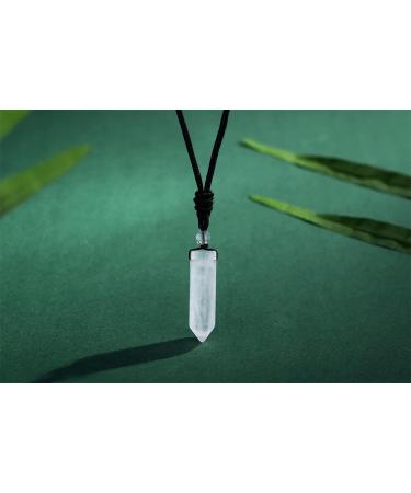 XIANNVXI Healing Crystal Necklace - Hexagonal Point Pendant, Natural Clear Quartz Gemstone, Adjustable Rope Reiki Jewelry for Men and Women - Buy Online on GoSupps.com
