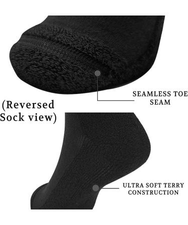 LIN PERFORMANCE Diabetic & Circulatory Non Binding Crew Socks for Men 4 Pairs, Size 10-13 Black - Buy Online on GoSupps.com