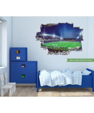 ANHUIB Large 3D Football Stadium Wall Sticker - Boys Bedroom Decor - Soccer Sport Wall Decals for Kids Room - Blue - Buy Online on GoSupps.com