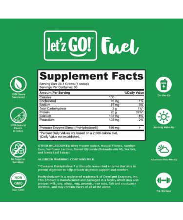 Let z Go Premium Whey Isolate Protein Powder with Digestive Enzymes Vanilla 2 lb (30 Servings) No Sugar Keto & GLP-1 Friendly Diabetic Friendly Supports Satiety Stevia Sweetened Gluten-Free - Buy Online on GoSupps.com