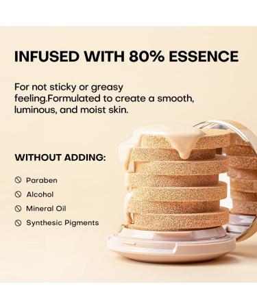MISTINE Cushion Foundation: Medium Coverage, Satin Finish, Long-Lasting Oil-Moisture Balance Makeup - Combination Skin, 80% Beauty Serum, Refill Included - Fair - Buy Online on GoSupps.com