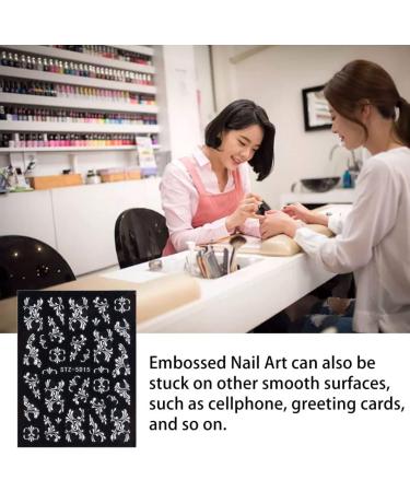 Flower Nail Stickers 5D Lace Engraved Nail Decal Self Adhesive Carving DIY Nail Art 7 Nail ornament Style 7 - Buy Online on GoSupps.com