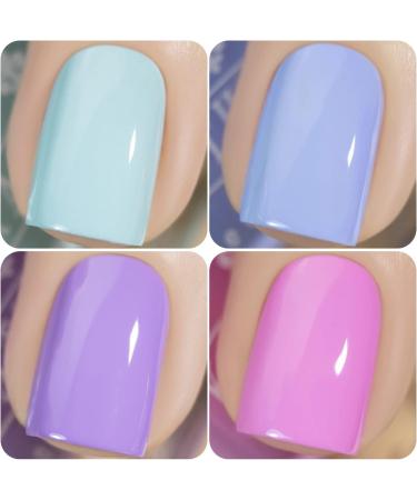 Vishine Gel Nail Polish Set - 4 Pastel Creme Color Spring Summer Baby Blue Lavande Lilac Violet Nail Gel Nail Art Long-lasting Salon DIY Manicure 8ml C030 Set C030 - Buy Online on GoSupps.com