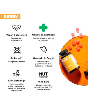 GIMMY GIMMY Gummies Multivit - Dietary Supplement with Vitamins A B C D E & Zinc for Daily Support - Vegan Sugar Free & Gluten Free (60 Count) - Buy Online on GoSupps.com