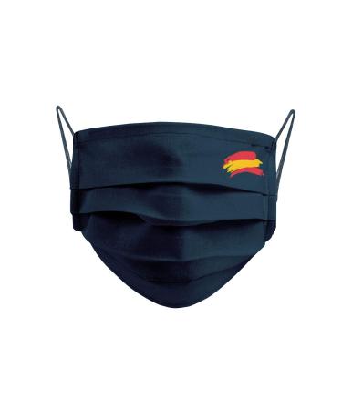 Cencibel Smart Casual Mask with Spanish Flag on Navy Blue Background Blue 1 unit (Pack of 1)