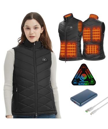 KOVNLO Heated Vest for Women with Battery Pack Included, Warming Slim Fit Rechargeable Electric Heating Vest Black Large