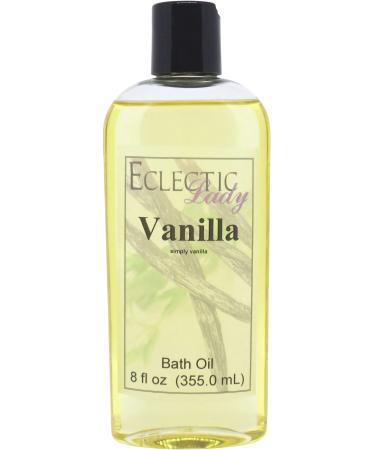 Vanilla Bath Oil by Eclectic Lady - Scented Bath Oil - Relaxing & Moisturizing Bathing Oil - Fragrance Body Oil For Dry & Rough Sensitive Skin - Body Daily Nourishing Shower Oil (8 oz) 8 Ounce