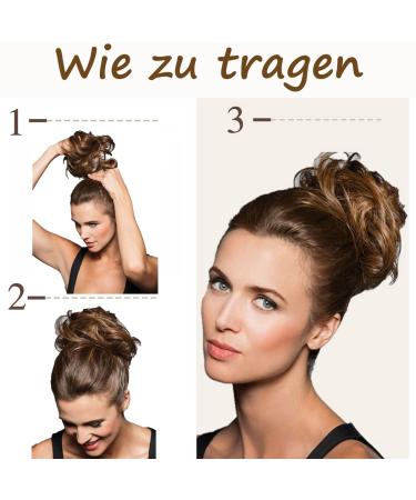 Jjstar 2-Piece Hair Part with Rubber Band | Dutt Hair Tie for Messy Bun & Ponytail | Hair Extensions & Updos in Green Brown & Beach Blonde - Buy Online on GoSupps.com