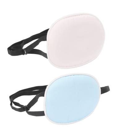Eye valve amblyopia eye flap with straps silk cotton elastic eye flap adjustable medical eye flap for left or right eye pads for (adult pink)