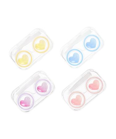 Healvian make-up container 4 pieces box suitcase cosmetic holder cosmetics container Transparent suitcase cosmetic case cosmetic mirror Klein PP for travel containers