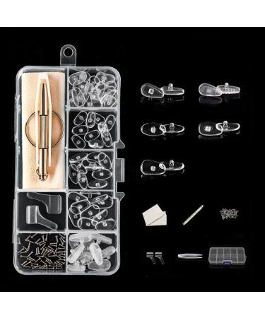 WJRQD 35 pairs of glasses repair set nose pads glasses glasses repair slipproof nose pad glasses pads glue glasses noses pads glasses repair set with screws tweezers and cleaning cloth -Clar