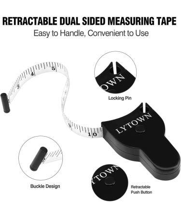 4PCS Automatic Telescopic Body Measure Tape for Accurate Tracking of Weight Loss and Muscle Gain - Ideal for Tailoring, Sewing, and Clothing - Black - Buy Online on GoSupps.com