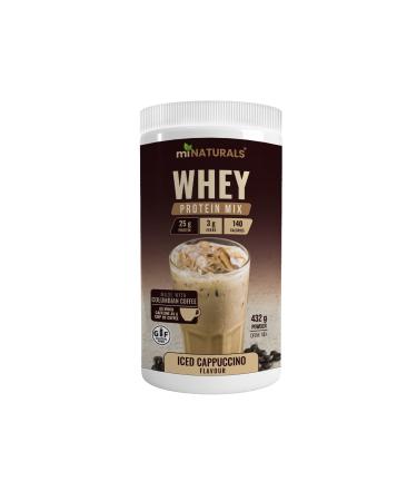 miNATURALS Whey Pure Isolate High Protein Drink Mix Powder For Shakes - 432g (Iced Cappuccino) with Inulin Fibre